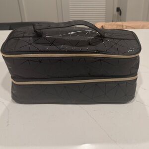 Stylish Black Geometric travel Bag for hair tools